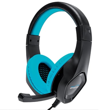 Amstrad AMS H888 Blue 40mm Pro Gamer Headset - Basso con microfono incorporato e controllo del volume