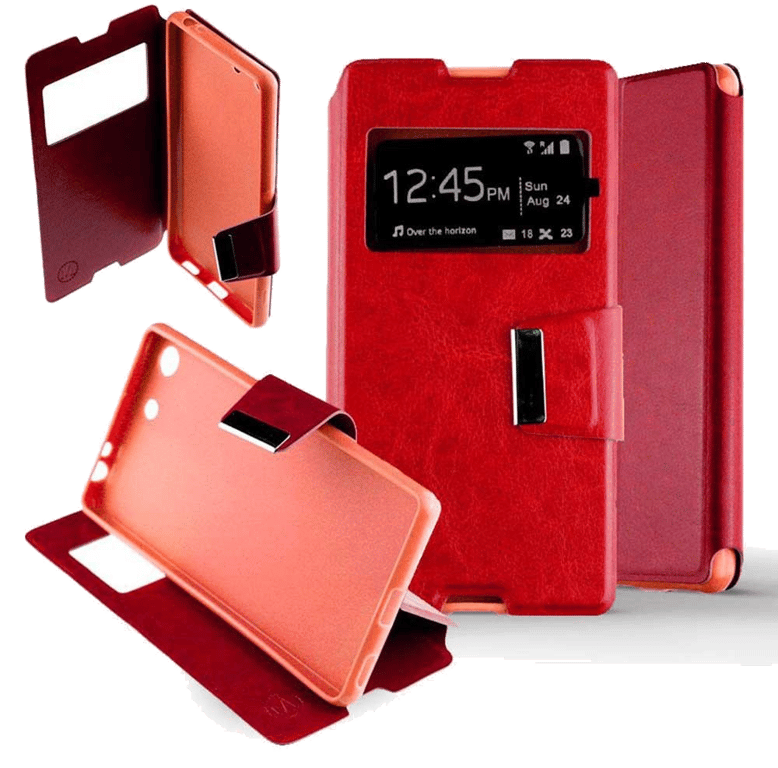 Etui Folio compatible Rouge Sony Xperia M5