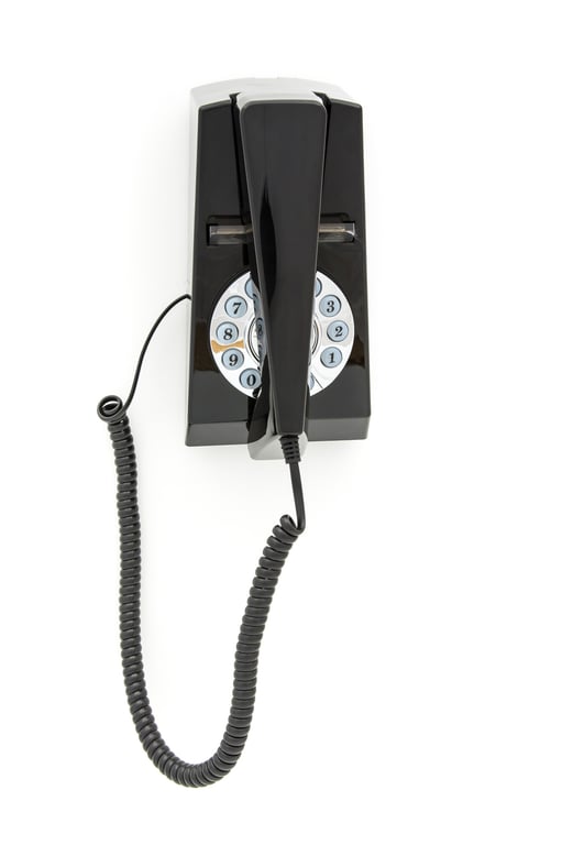 GPO Trim Phone – Téléphone à Bouton Poussoir Rétro – Design Slim Vintage, Ligne Fixe -Noir - Neuf