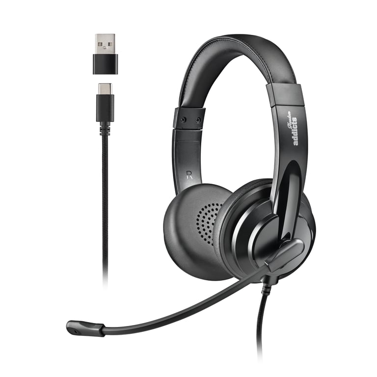 Casque NGS VOX605 USB-C – Stéréo avec Microphone Flexible, Annulation du Bruit