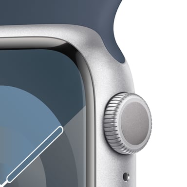 Watch Series 9 GPS, cassa in alluminio da 41 mm con fibbia in gomma, blu, M/L