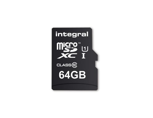Scheda MICRO SD integrale da 64 GB per SMARTPHONE E TABLET MICROSDHC/XC con velocità di lettura fino a 90 MB/s 64 GB MicroSD UHS-I Classe 10