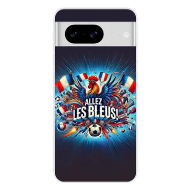 Coque en silicone - Compatible pour Google Pixel 8 - design allez les bleus