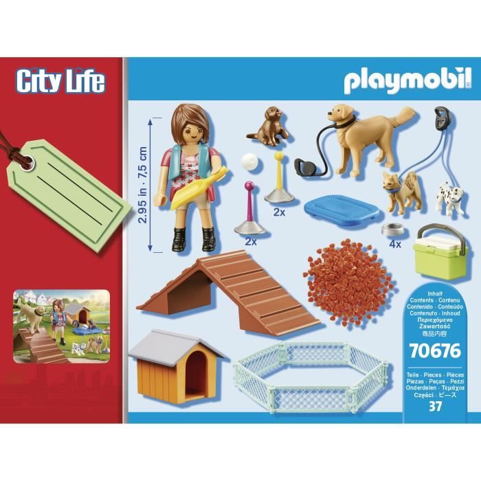 Set Cadeau Educatrice Et Chiens Playmobil La Boîte Avec Accessoires Inclus - vue 4