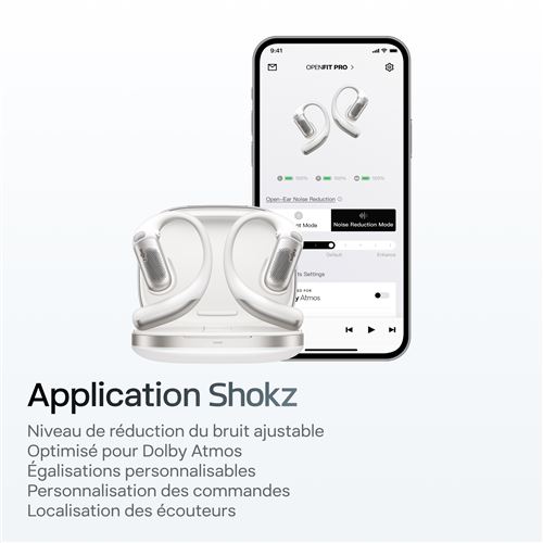 Ecouteurs sans fil à conduction aérienne True Wireless Shokz OpenFit Pro avec réduction de bruit - vue 9