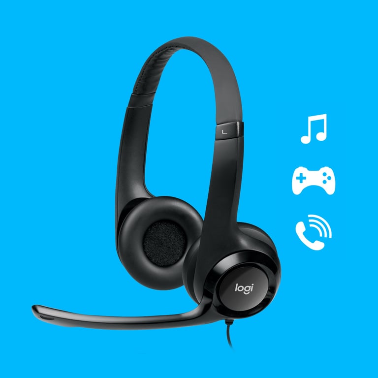 Logitech H390 USB Computer Headset Son numérique amélioré et commandes intégrées