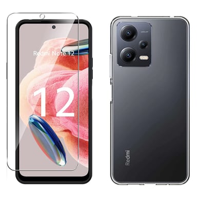Xiaomi Redmi Note 12 Pro 5G transparente tpu shell y vidrio