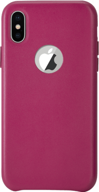 Funda de piel auténtica hecha a mano para Apple iPhone X, rosa fucsia
