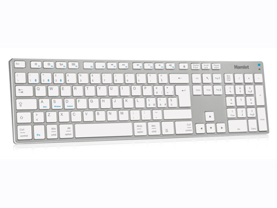 Hamlet XKKITA-MCBT teclado Universal Bluetooth Italiano Plata, Blanco