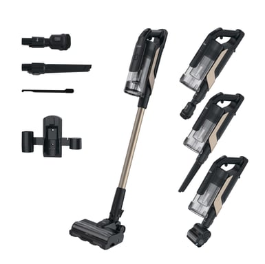 Hoover HF610P 011 Aspirateur balai Batterie Sec EPA Sans sac 0,7 L 660 W Noir, Métallique 4 Ah