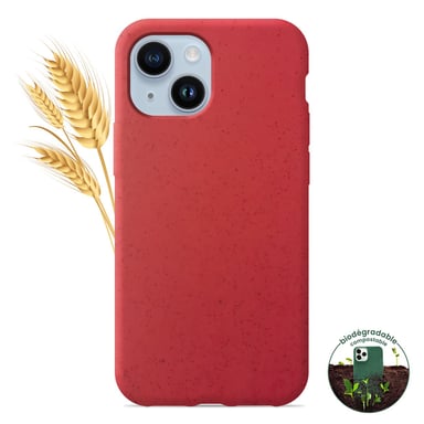 Coque silicone unie Biodégradable Rouge compatible Apple iPhone 14 Plus