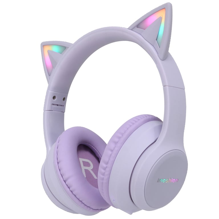 imoshion Casque sans fil pour enfants LED Cat Ear Limiteur de décibels Avec câble AUX Neuf - vue 4
