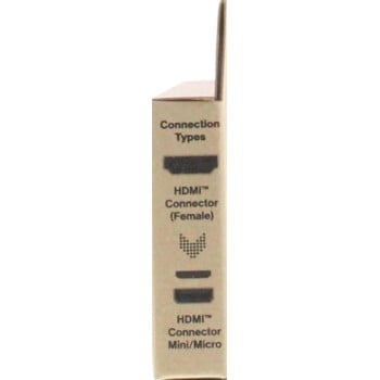 Adaptador HDMI, clavija hembra. Conector macho Tipo A - Tipo C (mini)/D (micro), chapado en oro.