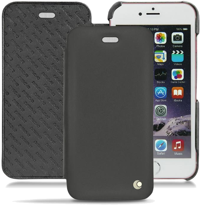 Housse cuir Apple iPhone 6S Plus - Rabat horizontal - Noir - Nappa - Black - NOREVE