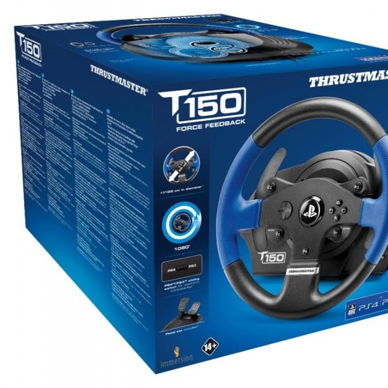 Thrustmaster T150 Force Feedback Negro, Azul Volante USB + Pedales PC, PlayStation 4, Playstation 3