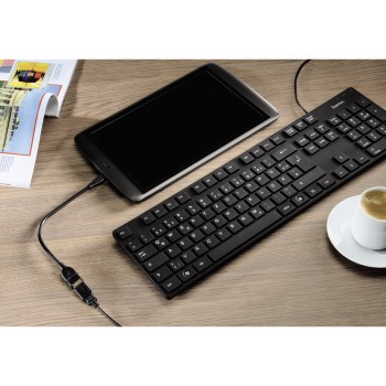 Câble d'adaptation USB 2.0 OTG, micro mâle - femelle A, noir, 0, 15 m