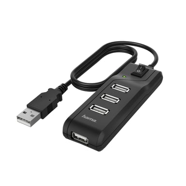 Hama 00200118 Hub e concentratore USB 2.0 480 Mbit/s Nero