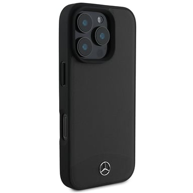 Funda Mercedes para iPhone 16 Pro Max 6.9'' negra con textura y cuero liso Funda rígida MagSafe