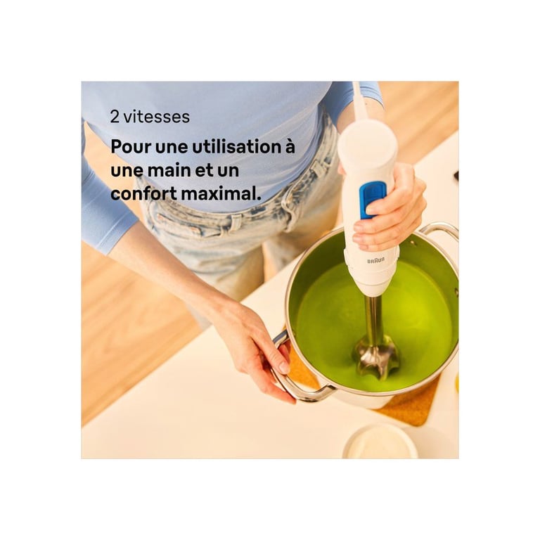 Mixeur Plongeant Braun MQ10.202M – 450W, 1 Vitesse, 0,6L, Acier Inoxydable - vue 6