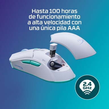 HyperX Pulsefire Haste 2 Core sf - Souris gamer (blanc/vert/violet)