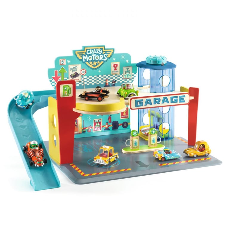Garage en Bois Écologique Crazy Motors Jouet pour Enfants Neuf