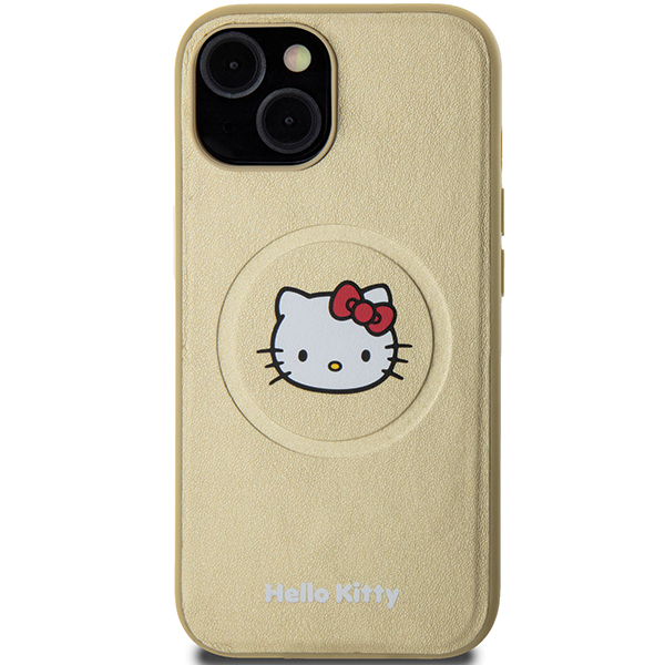 Hello Kitty Leather Kitty Head MagSafe Étui pour iPhone 15 Or - vue 3