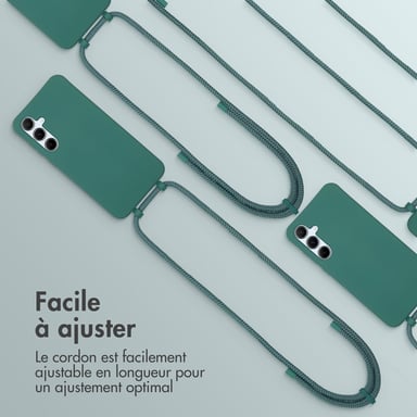 imoshion Coque de couleur avec cordon amovible pour Samsung Galaxy A55 - Vert foncé