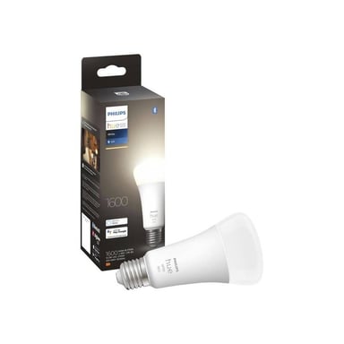 Lampadina LED connessa Philips Hue White E27 100W, compatibile con Bluetooth e assistente vocale