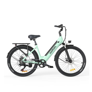 Bicicleta Eléctrica HillMilES MileCity 1 - Motor 250W Batería 36V13Ah Neumáticos 26 Pulgadas Frenos de Disco Mecánicos - Verde