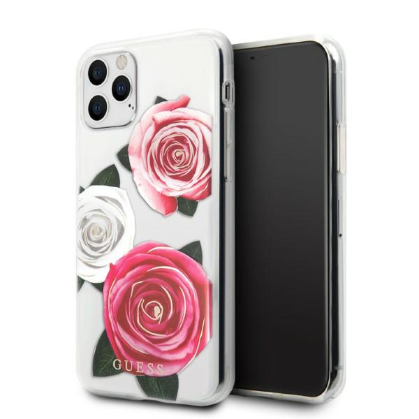 Guess Coque transparente Flower Desire pour iPhone 11 Pro