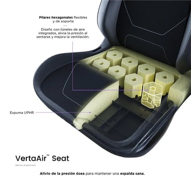 Sedia gaming Vertagear Alienware S3800 HygennX – Ergonomica, Supporto lombare ContourMax™, Seduta ventilata VertaAir™, Tessuto antibatterico