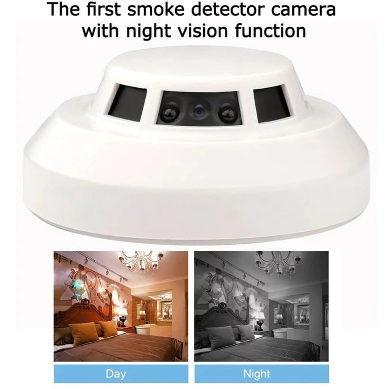 Détecteur de Fumée Caméra Espion 1080P Caméra Cachée IR Mouvement WiFi 32Go YONIS