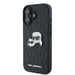 Custodia Karl Lagerfeld per iPhone 16 6.1'' nero Custodia rigida Monogramma Karl&Choupette Head Pin