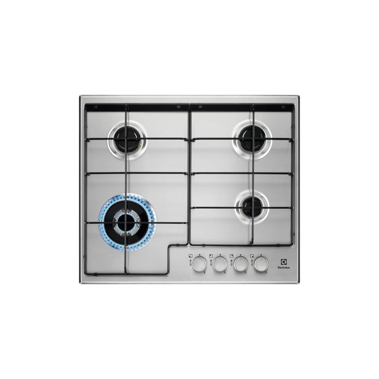 Cuisinière à gaz Electrolux EGS6434X Acier inoxydable 4 brûleurs Sécurité anti flamme