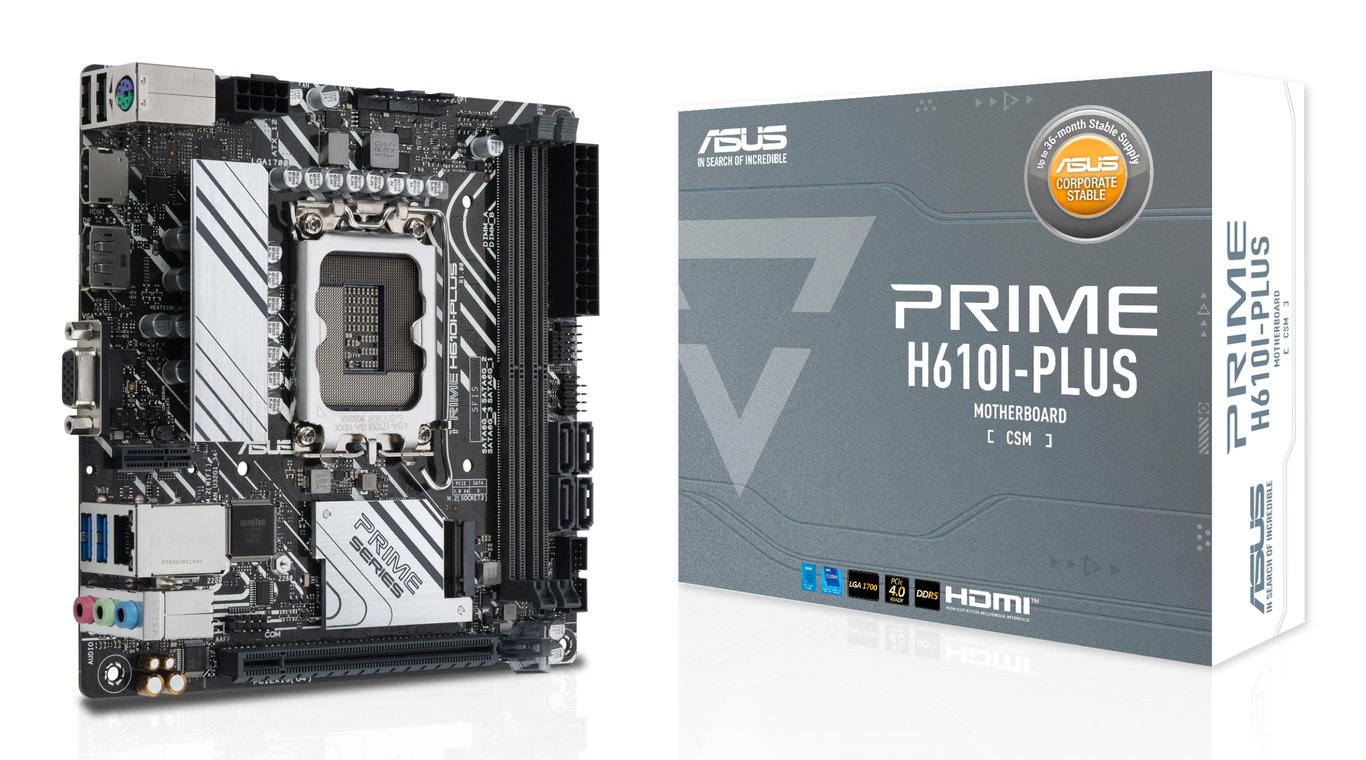 ASUS PRIME H610I PLUS CSM Intel H610 LGA 1700 mini ITX Neuf