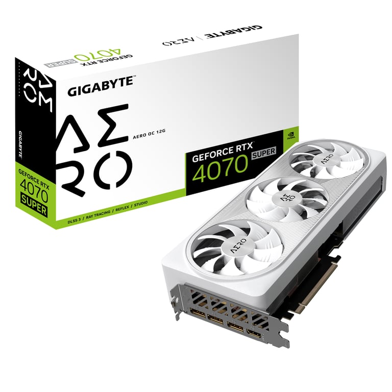 GIGABYTE  AERO GeForce RTX 4070 SUPER OC 12G NVIDIA 12 Go GDDR6X - Neuf