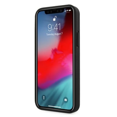 BMW Étui pour iPhone 12/12 Pro 6.1'' Cuir noir perforé