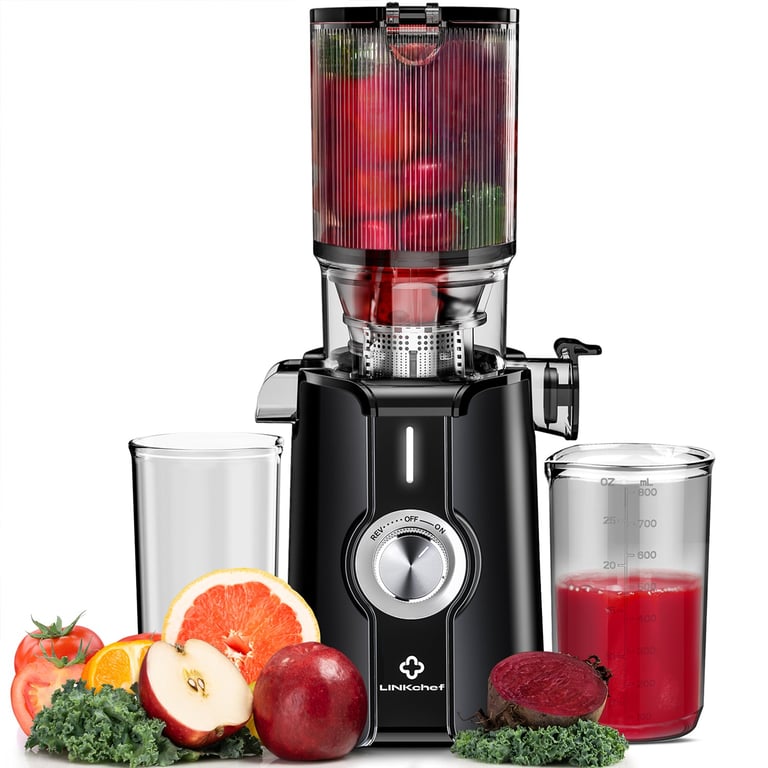 Extracteur De Jus LINKChef SJ-051-EU-BL – 200 W, 1,2 L, Technologie À Froid