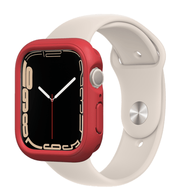 RhinoShield Coque Bumper Compatible avec Apple Watch Series 7 [41mm] CrashGuard NX - Protection Fine Personnalisable avec Technologie Absorption des Chocs - Rouge
