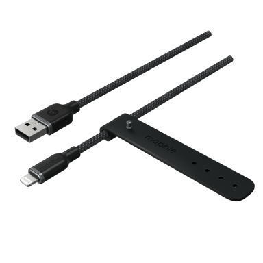 MOPHIE / CÂBLE USB-A vers Lightning / 1?m / NYLON TRESSÉ RENFORCÉ / NOIR