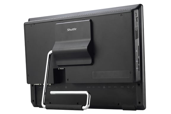 Shuttle All-In-One Barebone POS P520, Intel Celeron 5205U, 4GB, 120GB SSD, schermo multi-touch da 15,6'', senza ventole, funzionamento 24/7