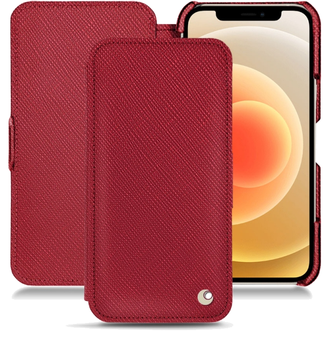 Housse cuir Apple iPhone 12 - Rabat horizontalRouge