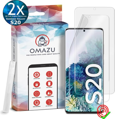 Samsung Galaxy S20 - OMAZU Protection d'écran 3D Flex en TPU (2x films)Application très facile- Pas de Verre