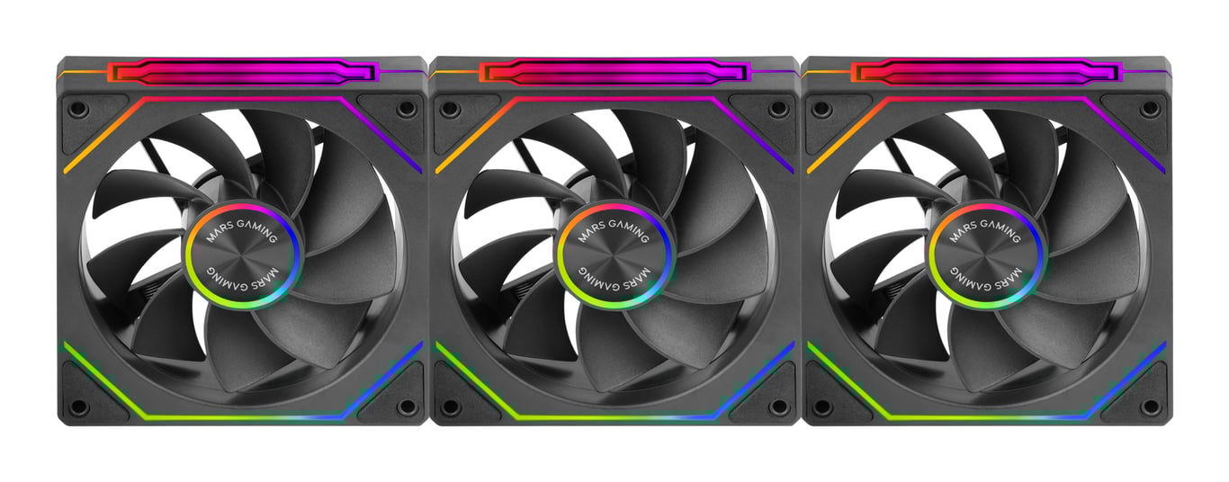 Ventilador suplementario Mars Gaming MF LINKFINITYKIT2R 120mm 1800RPM Infinity Mirror ARGB PWM - vue 2