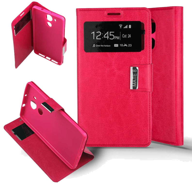 Etui Folio compatible Rose Huawei Mate 8