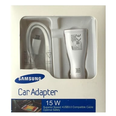 Samsung EP-LN915UWE 2A 15W USB Auto Quick Charger + Micro USB 3.0 Cable White (EU Blister)