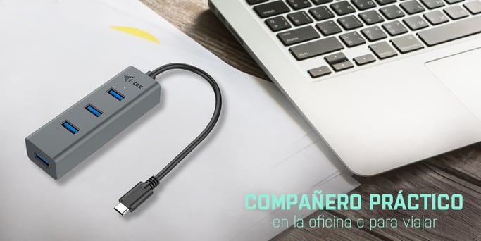 i-tec - HUB USB-C metálico de 4 puertos