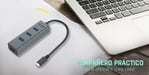 i-tec - HUB USB-C metálico de 4 puertos