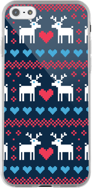 BigBen Connected Funda rígida para iPhone 5/5S/SE con diseños estampados de corazones y dulces ciervos Rojo