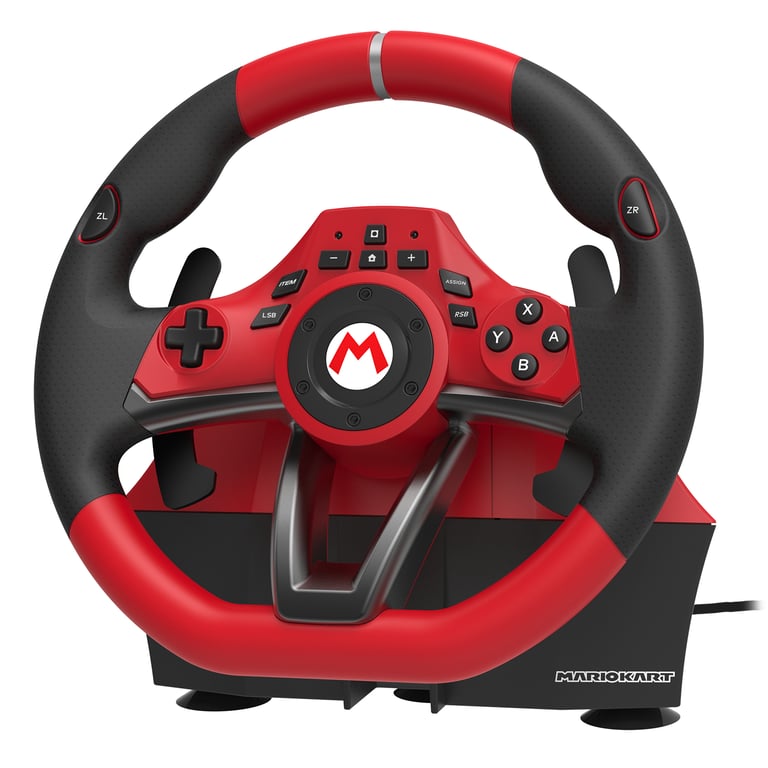 Hori Mario Kart Racing Wheel Pro Deluxe Noir, Rouge USB Volant + pédales Analogique Nintendo Switch